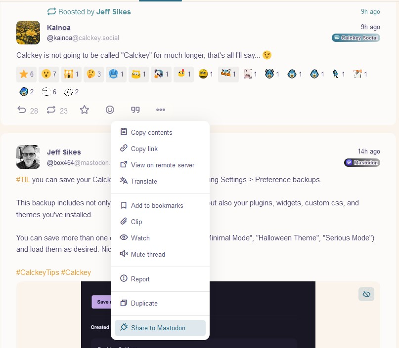 Share to Mastodon Menu Item