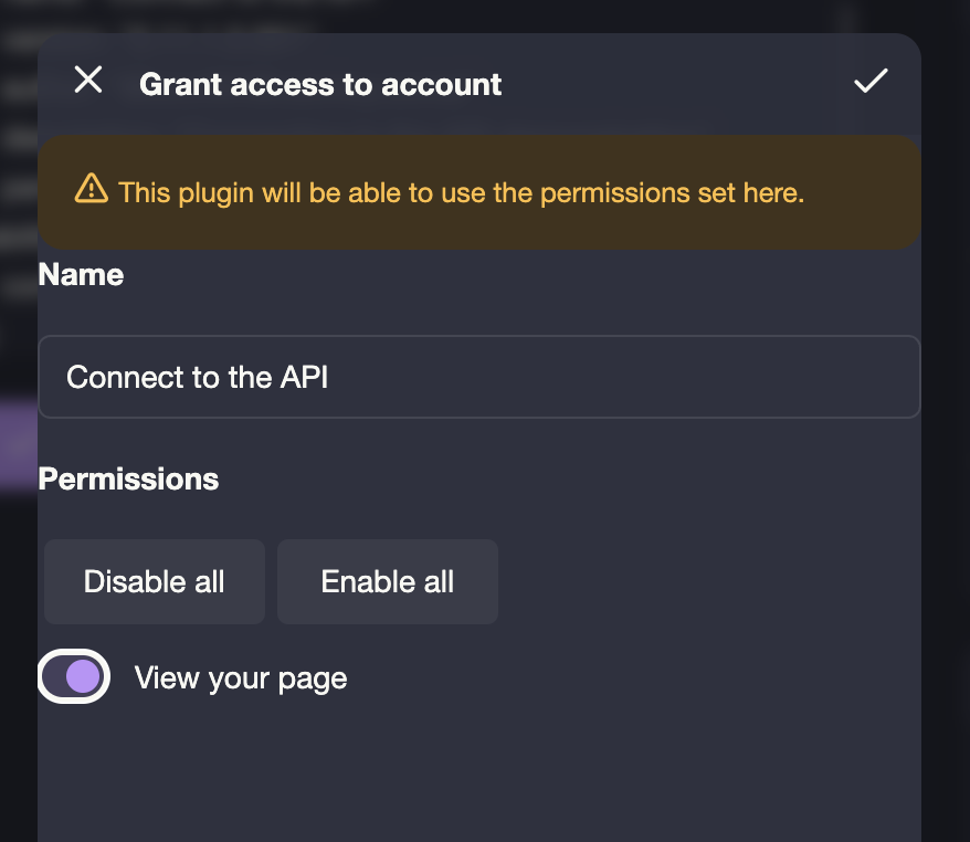 Firefish Plugins API Permissions Dialog