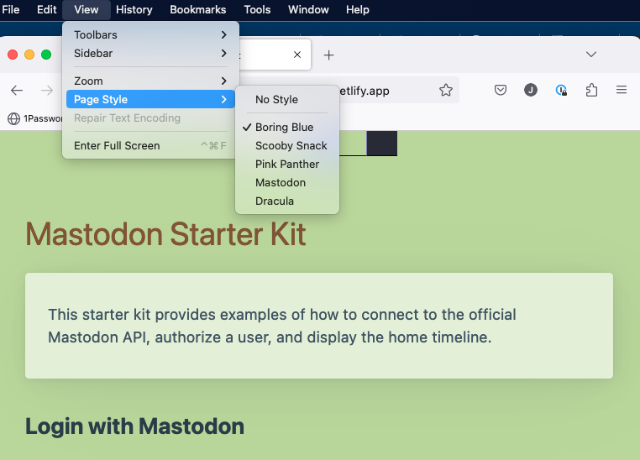 Firefox - Page Styles