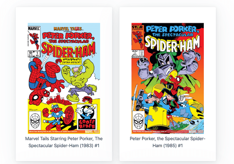 Marvel Comic Book Covers of Spider-Ham