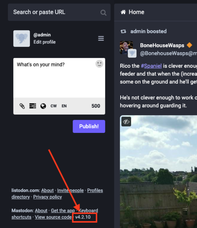 Mastodon Version Number