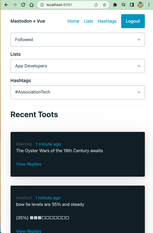 The first Mastodon Starter Kit, written in Vue.js