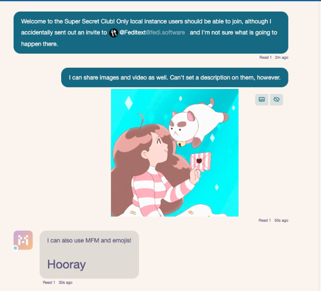 Screenshot of a group chat