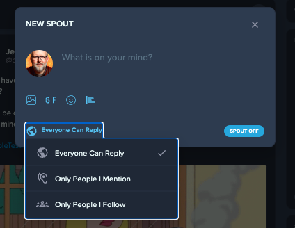 Spoutible options for controlling your audience at post-level